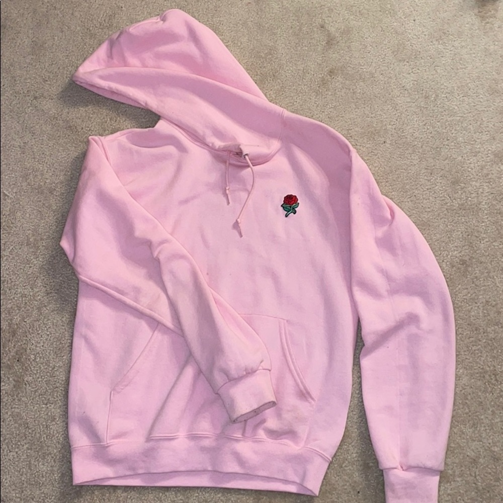 Artist Union Pink Rose Patch Hoodie